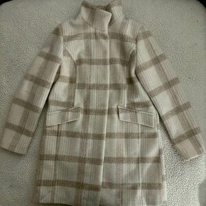 Nine West Plaid Women's Coat in Cream and Tan